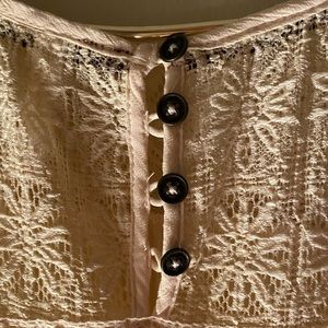 Gauzy Boho Blouse with Lace Yoke